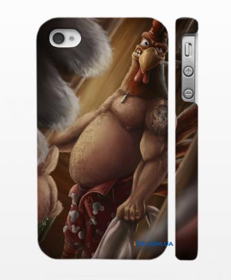 Печать на кейсе iPhone 4/4S - дизайн Злобный петух Печать на кейсе iPhone 4/4S - дизайн Злобный петух