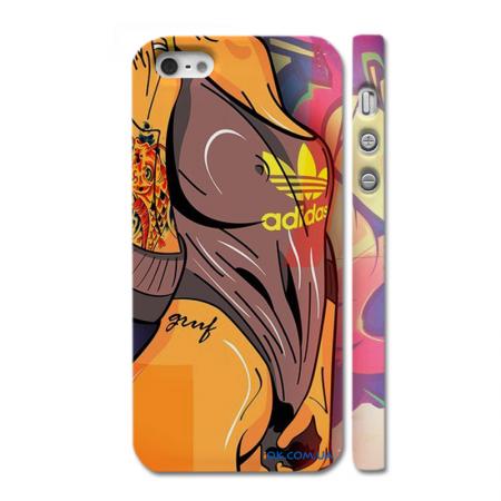 Swag чехол на iPhone 5, девушка в майке Adidas