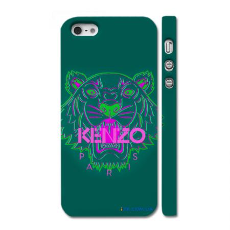 Брендовый чехол для iPhone 5, Kenzo, зеленый