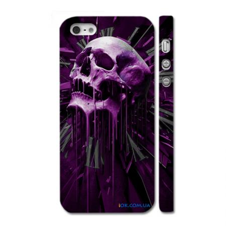 Пластиковый чехол для iPhone 5, часы - череп