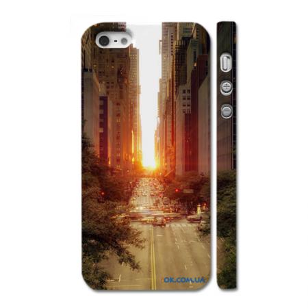 Авторское фото на чехле для iPhone 5, рассвет в городе