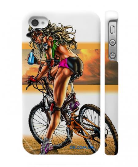 Яркий Swag чехол для iPhone 4,4S "Крутая велосипедистка"