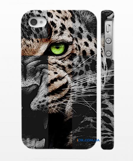 Пластиковый чехол с леопардом для iPhone 4,4S 