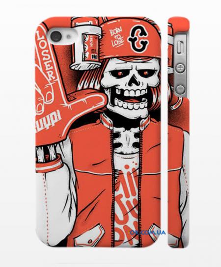 Авторская накладка на iPhone 4,4S - скелет Swag Авторская накладка на iPhone 4,4S - скелет Swag