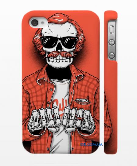 Авторский кейс на iPhone 4,4S - скелет стиляга