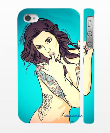 Сваг кейс на смартфон iPhone 4, 4S - сексуальная девушка с тату Сваг кейс на смартфон iPhone 4, 4S - сексуальная девушка с тату