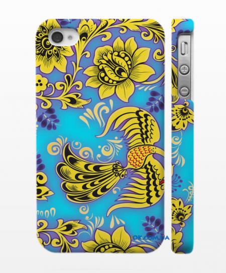 Авторский чехол "Хохлома" для iPhone 4, 4S синий Авторский чехол "Хохлома" для iPhone 4, 4S синий