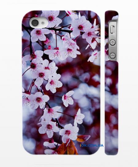 Женский кейс для iPhone 4, 4S Вишня в цвету