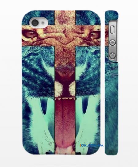 Стильный кейс для iPhone 4, 4S Тигровый крест Стильный кейс для iPhone 4, 4S Тигровый крест