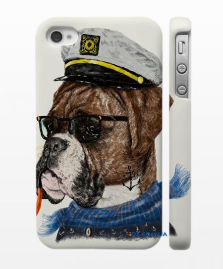 Кейс для iPhone 4, 4S с дизайнерским рисунком, Пес - мажор