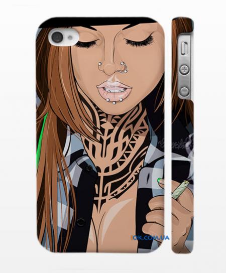 Купить Swag кейс на смартфон iPhone 4, 4S Девушка с пирсингом