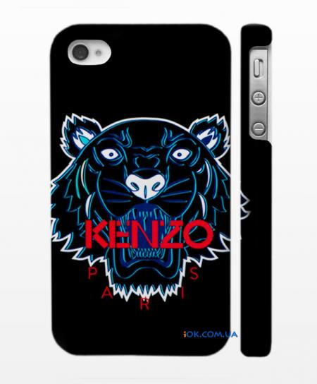 Брендовй чехол на Айфон 4, 4S, Kenzo, черный