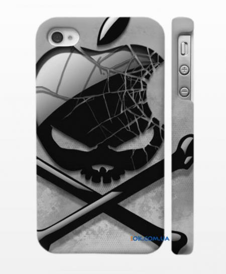 Крутой чехол Swag на Айфон 4, 4с Череп Apple