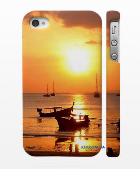 Печать на чехле iPhone 4,4S "Закат в океане"