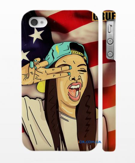 Чехол пластиковый для iPhone 4,4S - Swag girl