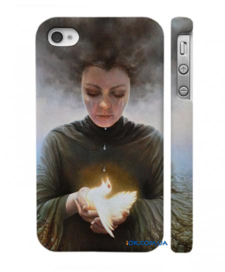 Чехол Swag на iPhone 4, 4S Голубь в ладонях