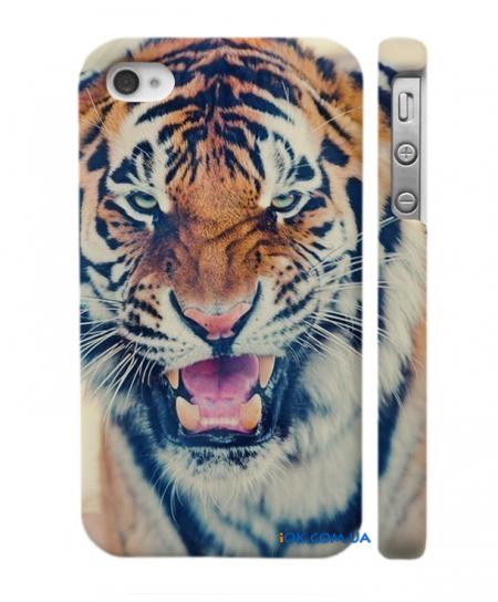Принт на кейсе для Айфон 4, 4С Tiger Принт на кейсе для Айфон 4, 4С Tiger