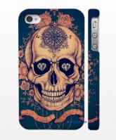 Оригинальный пластиковый кейс на iPhone 4/4S, Стилизованный череп Оригинальный пластиковый кейс на iPhone 4/4S, Стилизованный череп