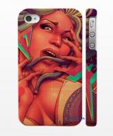 Потрясающий кейс для iPhone 4, 4S Девушка и змея