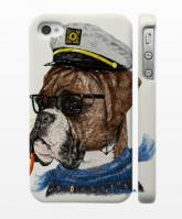 Кейс для iPhone 4, 4S с дизайнерским рисунком, Пес - мажор Кейс для iPhone 4, 4S с дизайнерским рисунком, Пес - мажор