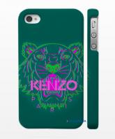 Купить пластиковый кейс на Айфон 4, 4S бренд Kenzo, зеленый Купить пластиковый кейс на Айфон 4, 4S бренд Kenzo, зеленый
