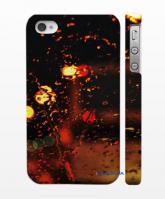 Стильный чехол на iPhone 4/4S,  принт - капли на стекле